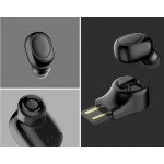 Wholesale Mini Size Bluetooth Headset Earbuds with Magnetic USB Charger X11 (Black)